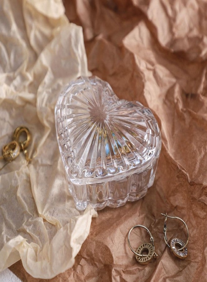 RockTrend Heart-Shaped Glass Storage Box Embossed Jewelry Box with Lid - Image 4